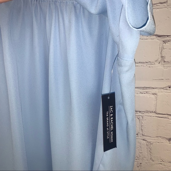 NWT Zac & Rachel Blue Flutter Sleeve Flowy Blouse - Picture 4 of 9